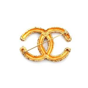 CHANEL Coco Mark Lava GP 93A Brooch Gold WS4117